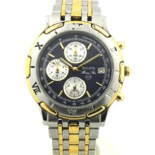 Pre-owned Bulova Marine Star Stainless Steel Two Tone Watch