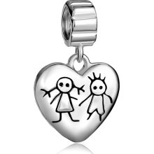 Pugster 925 Sterling Silver Young Couple Heart Love Charms Bracelets