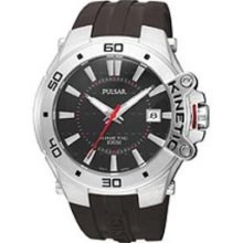 Pulsar Black Rubber Kinetic Men's Watch Par143