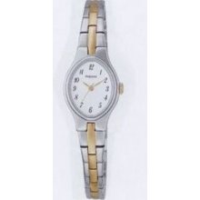 Pulsar Ladies` Two-tone Dress Watch W/ Oval Face & Arabic Number