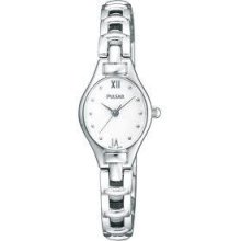 Pulsar Ladies.. Wristwatch...white. Face...strap Type.steel Bracelet..new