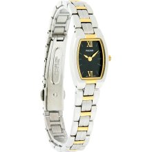 Pulsar Quartz Ladies Black Dial Two Tone Dress Watch PEGE66