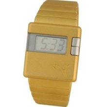 Puma Designer Casual Matte Yellow Square Digital Movement Watch Mens/womens