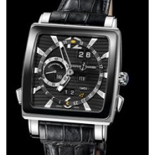 Quadrato Dual Time Perpetual (WG-Ceramic / Black / Leather Strap)