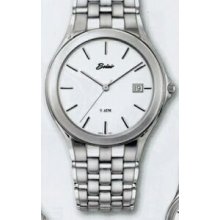 Quartzline Classic Men`s Silver Water Resistant Watch With Date Window