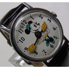 Rare 1971 Minnie Mouse Silver Full Size Watch