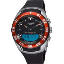 Red Bezel Sailing-Touch T-Touch Black Analog Dial Rubber Strap Blue Digital Dial