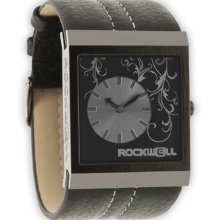 Rockwell Womens Mercedes Analog Stainless Watch - Black Leather Strap - Black Dial - MC105