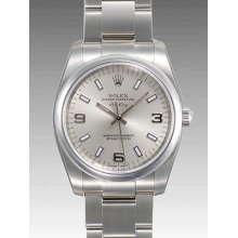 Rolex Air-king Domed 114200 (silver Dial, White Stick Markers)