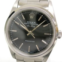 Rolex Air King Wristwatch SS Black/Silver Mens