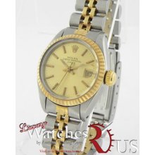 Rolex Datejust Stainless Steel Gold Jubilee Bracelet Champange Stick Dial