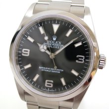 Rolex Explorer 1 Wristwatch SS Black/Silver Mens