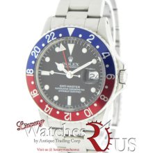 Rolex Gmt-master 1675 Stainless Steel Oyster Circa 1968 Black Dial Pepsi Bezel