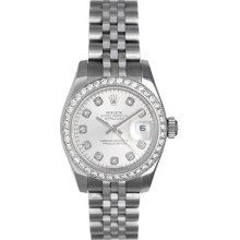 Rolex Lady Datejust Stainless Steel Ladies Watch 179174 With Custom Diamonds