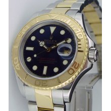 Rolex Mens 40mm Yachtmaster Blue Dial 16623 Watch Chest