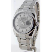 Rolex Mens Datejust 116200 Z Stainless Steel Bullseye Dial Automatic Mint