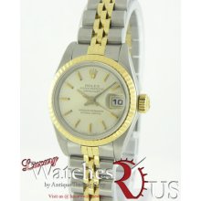 Rolex Oyster Perpetual Datejust 69173 Steel 18k Yellow Gold Jubilee Cream Dial