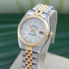 Rolex ss/18k ladys mop diamond datejust ref 179173