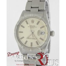 Rolex Stainless Steel Date 15010 Oyster Bracelet Engine Bezel White Dial