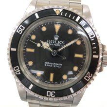 Rolex Submariner Wristwatch 1987 SS Black Silver Mens