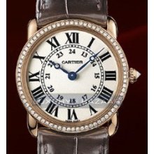 Ronde Louis Small (RG- Diamonds / Silver / Leather)