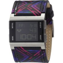 Roxy Ladies Digital Wonton Watch W084bl-Cos With Leather Strap