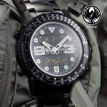 Royale Infantry Black Sport Quartz Men Steel Wristwatch Military+gift Box Uk