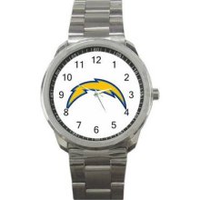 San Diego Chargers Unisex Silver-Tone Sports Metal Watch 05