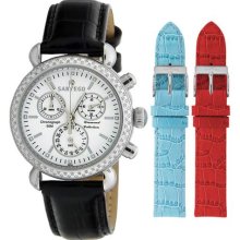 Sartego SDWT107B Diamond Strap Chronograph White Dial