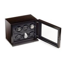 Scatola Del Tempo Zebrano Wood Watch Winder For 6 Oversize Watches 6RTEBOS1V