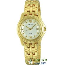 Seiko Classic Sxd464 -gold Plated Steel- Women's Watch 2 Years Warranty