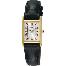 Seiko Dress White Square Dial Gold-tone Ladies Watch SXGN56