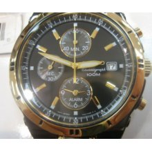 Seiko Japan Men's Watch Alarm Chrono Ip Black Rou Ssb Hardlex Original