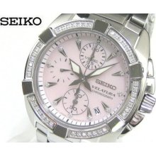 Seiko Ladies Velatura Chrono 42+11 Diamonds Watch Sndz37p1 Warranty,box,rrp:Â£650