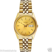 Seiko Men's Sgf206 Classic Gold Jubilee Bracelet Quartz Watch W/ Box