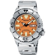 Seiko Men's Skx781 Orange Monster Automatic Diver Silver Watch