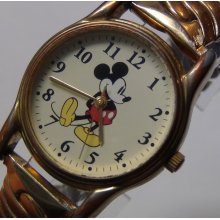 Seiko Mickey Mouse Gold Quartz Watch $195