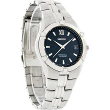 Seiko Perpetual Calendar Mens Navy Blue Dial Stainless Steel Quartz Watch Snq067