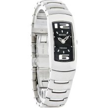 Seiko Quartz Ladies Premier Black Dial Bangle Bracelet Dress Watch