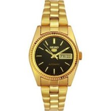 Seiko Women's Ladies Goldtone Automatic Analogue Day-date Watch Stainless Steel