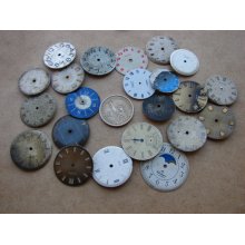 Set of 22 -- Watch Dial -- Featured - Steampunk supplies - Watch dials - Vintage Watch faces Steampunk supply -- f17