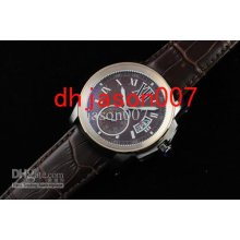 Silver Case Automatic Caibre De Mens Luxury Watch Dive Watches Brown