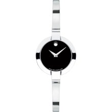 Silver Movado Bela Stainless Steel Thin Bracelet Watch - Jewelry