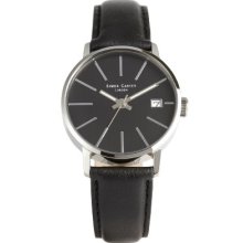 Simon Carter Men's Quartz Watch With Black Dial Analogue Display And Black Leather Strap Lt905 Black