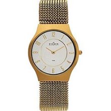 Skagen 233lgg3l Analog Gold-plated Silver Dial Men's Watch