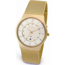 Skagen Gold-Tone Mesh Mens Watch 233XLGG