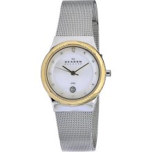 Skagen Mother of Pearl Dial Stainless Steel Mesh Ladies Watch 880LSSG