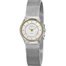 Skagen Of Denmark 233xsgcd Women's Watch Mother Of Pearl Dial And Diamonds