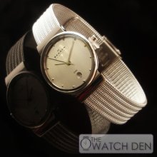 Skagen- Silver Dial Ladies Mesh Bracelet Watch- 355sss1