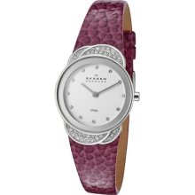 Skagen Women's 818sslvv Purple/white Leather Watch